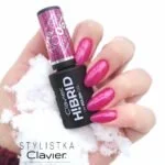 Lakier hybrydowy brokatowy, glitter H!BRID - 062 - Joyfull Pink