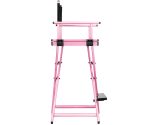 Krzesło - Reżyserskie Aluminiowe - dla Kosmetyczki, Składane, kolor różowy