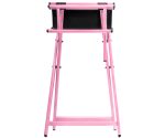 Krzesło - Reżyserskie Aluminiowe - dla Kosmetyczki, Składane, kolor różowy