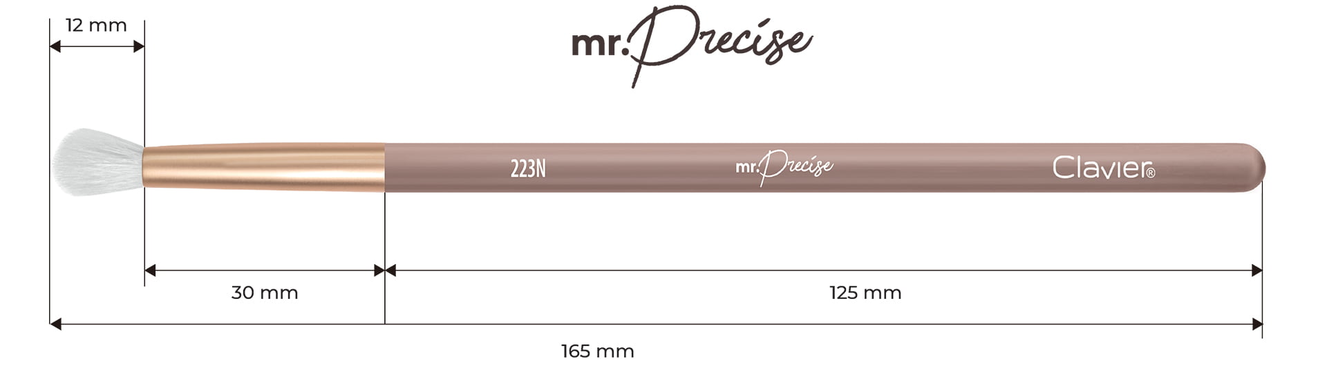 Pędzel do blendowania, cieniowania z włosia naturalnego - "Mr. Precise" 223N - Clavier.pl