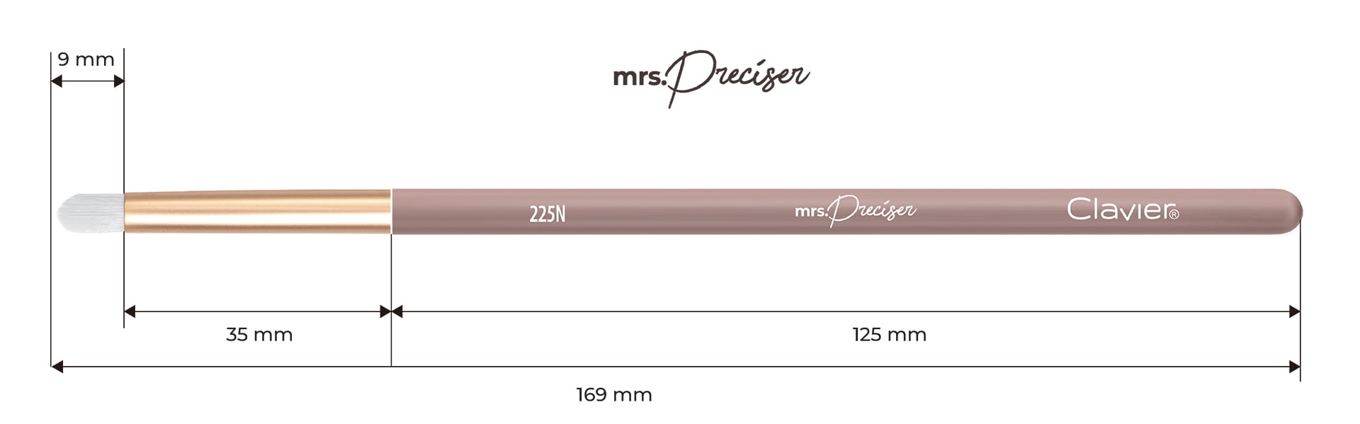 Pędzel do blendowania, cieniowania z włosia naturalnego - "Mrs. Preciser" 225N - Clavier.pl