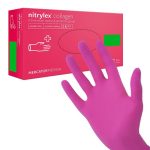 Mercator Nitrylex Magenta Rękawiczki jednorazowe nitrylowe różowe 100 szt. rozmiar - S,M